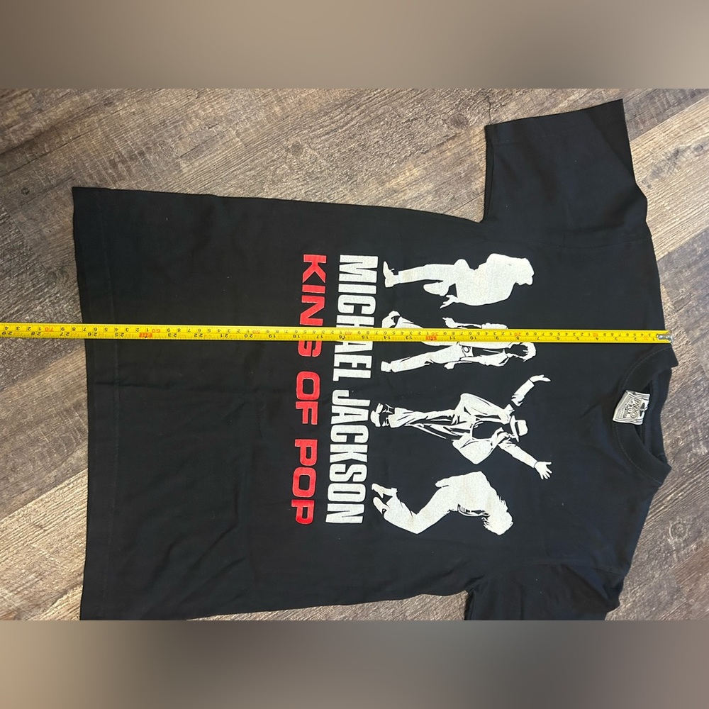 Vintage Michael Jackson King of Pop T-Shirt Black Adult Small Faded Graphic - Picture 6 of 7